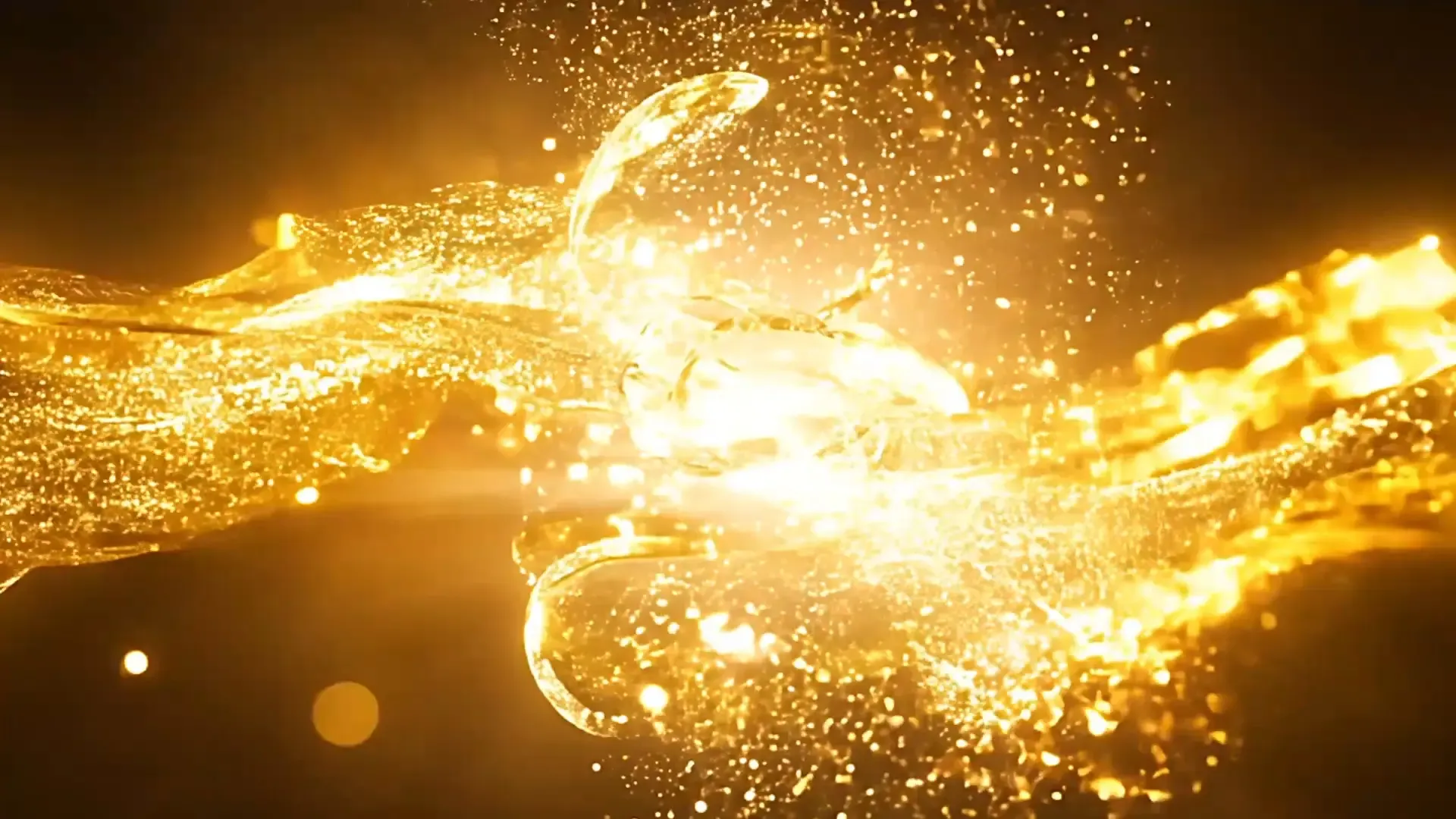 Vibrant Gold Energy Flow Overlay for Action-Packed Trailers